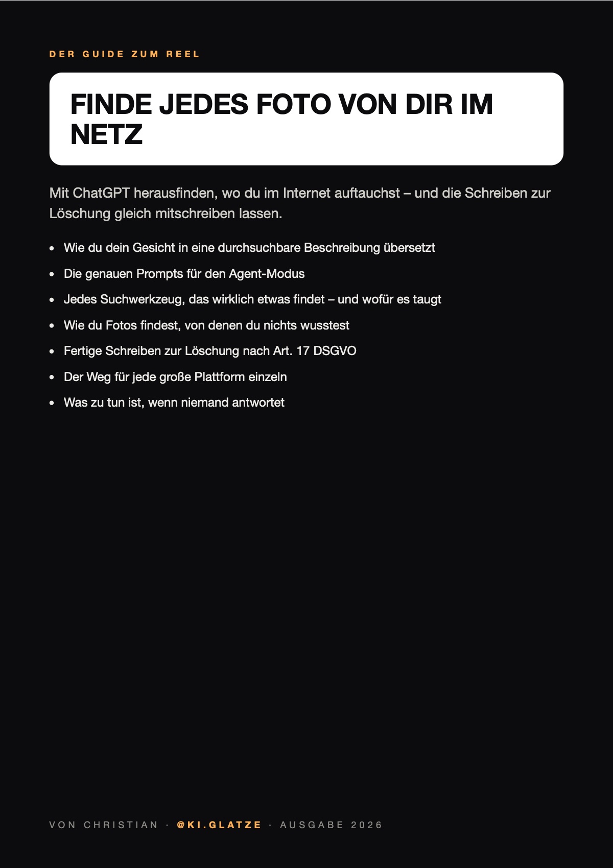 Titelseite des Guides „Fotos von dir finden“